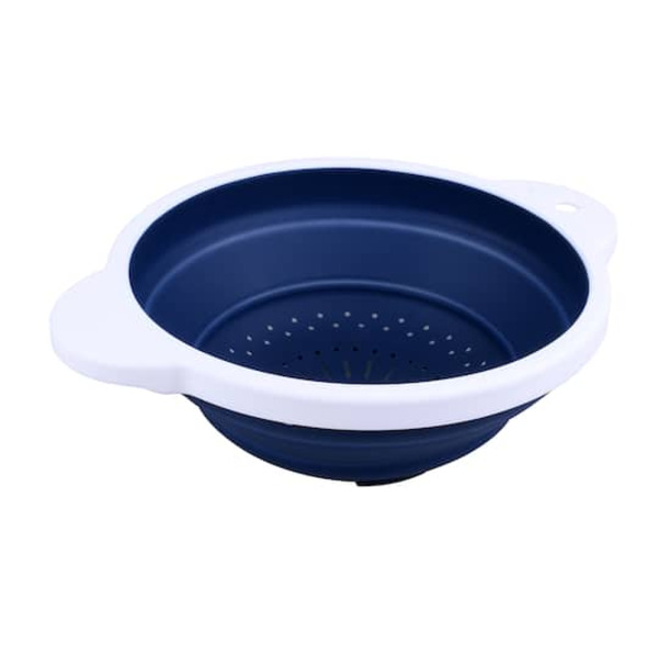 Makery Silicone Colander - Blue & White