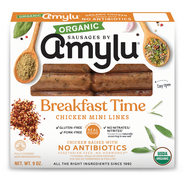 Amylu Organic Breakfast Time Chicken Mini Links
