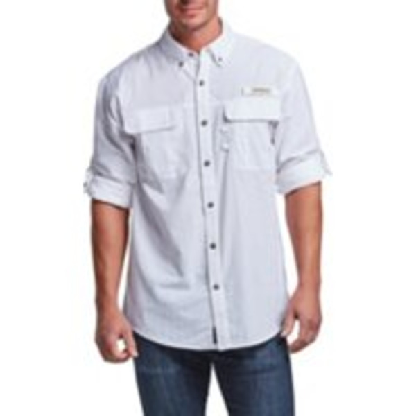 Magellan Outdoors Men's Laguna Madre Solid Long Sleeve Fishing Shirt, L