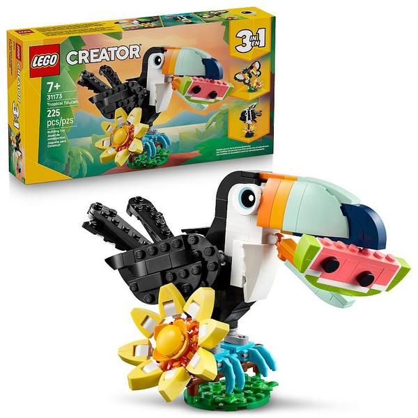 LEGO 3-in-1 225-Piece Tropical Toucan Toy Set
