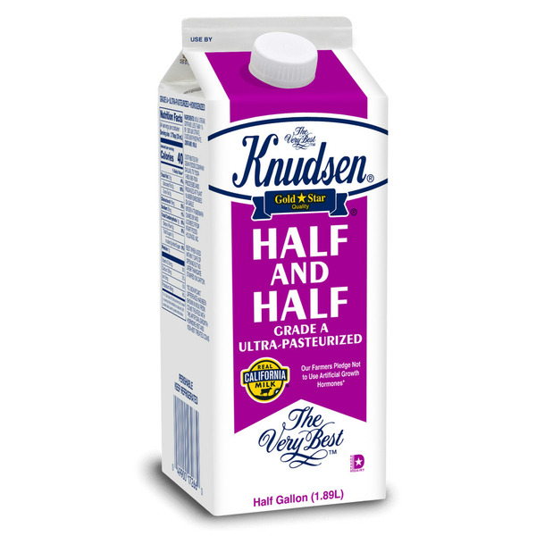 Knudsen Half & Half Ultra-Pasteurized Half Gallon Paper Carton