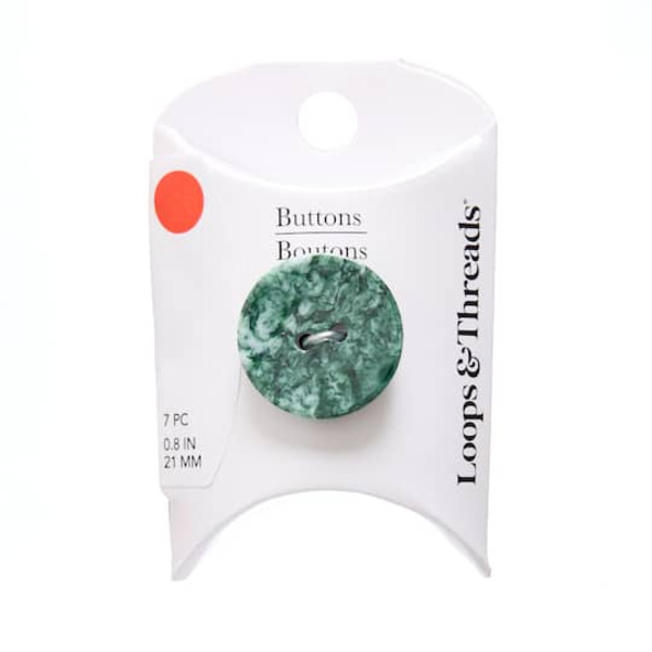 Loops & Threads Marbled Green Round Fashion Suit Buttons