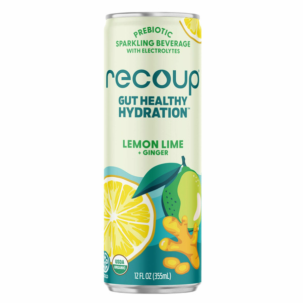 Recoup Lemon Lime + Ginger, Gut Healthy Hydration, No Sugar Added