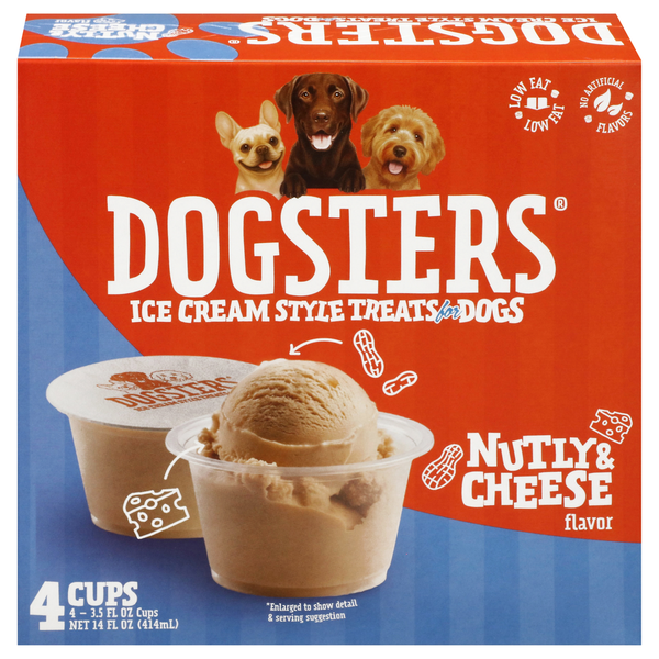 Dogsters Ice Cream Style Treats for Dogs, Nutly & Cheese