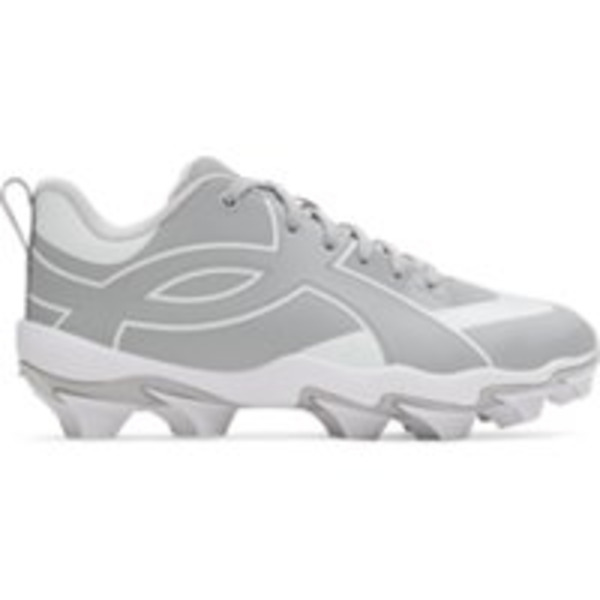 Under Armour Kids' Leadoff Icon RM Baseball Cleats, Size 10.0K, Medium/D - Grey/White