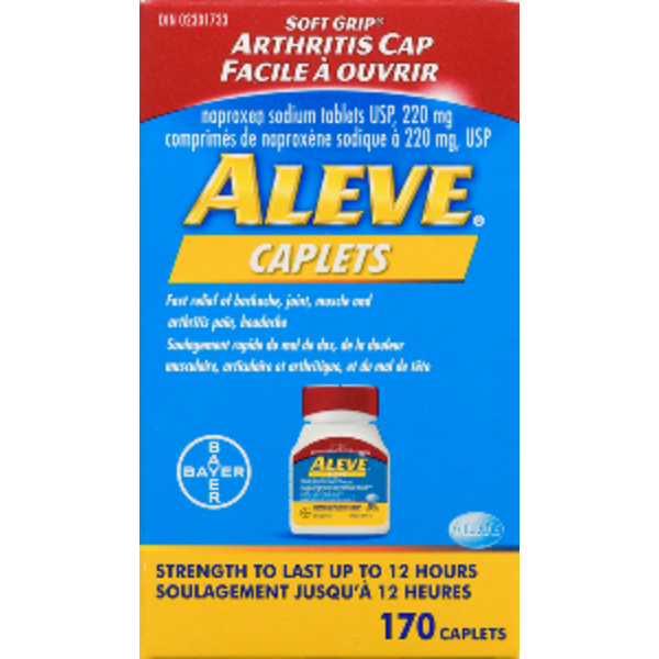Aleve 220mg Naproxen Sodium Soft Grip Arthritis Cap Pain Relief Caplets ...