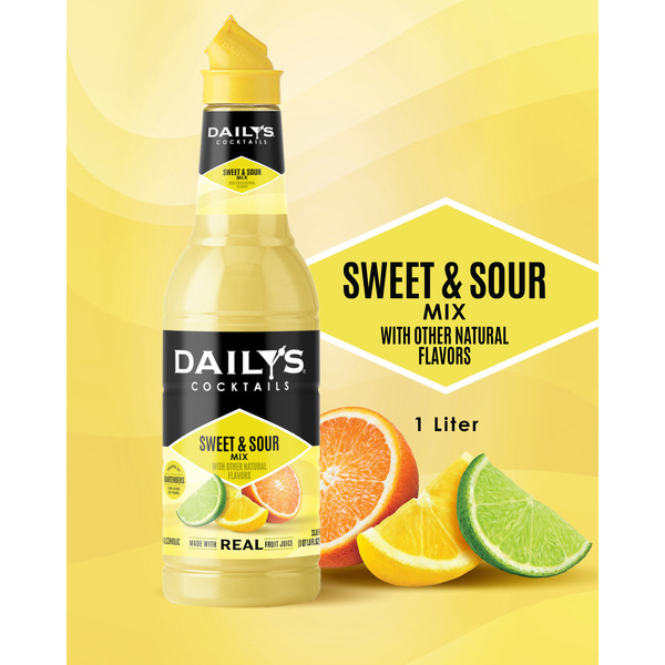 Daily's Sweet and Sour Cocktail Mix, 1 Liter Bottle Same-Day