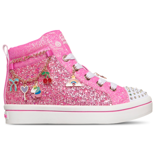 Skechers Girls' Preschool Twinkle Charms Removable Bracelets Lighted High, Size 3 - Pink/White
