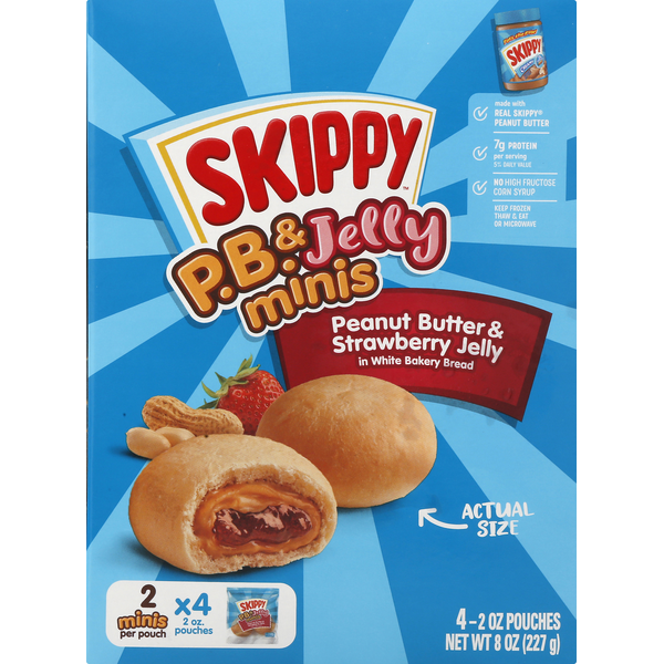 SKIPPY PB & Jelly, in White Bakery Bread, Peanut Butter