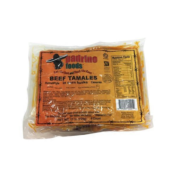 Padrino Foods Tamales Beef Homestyle in Corn Husks (15 oz) Instacart