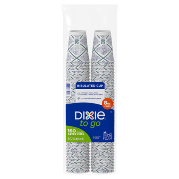 Dixie To Go Insulated Paper Hot or Cold Cup, Coffee Haze, 8 oz, 160 ct  Same-Day Delivery | Costco Business Center