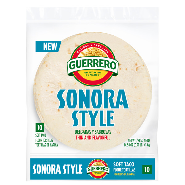 Guerrero Sonora Style Flour Tortillas, Soft Taco Size, 10 Count