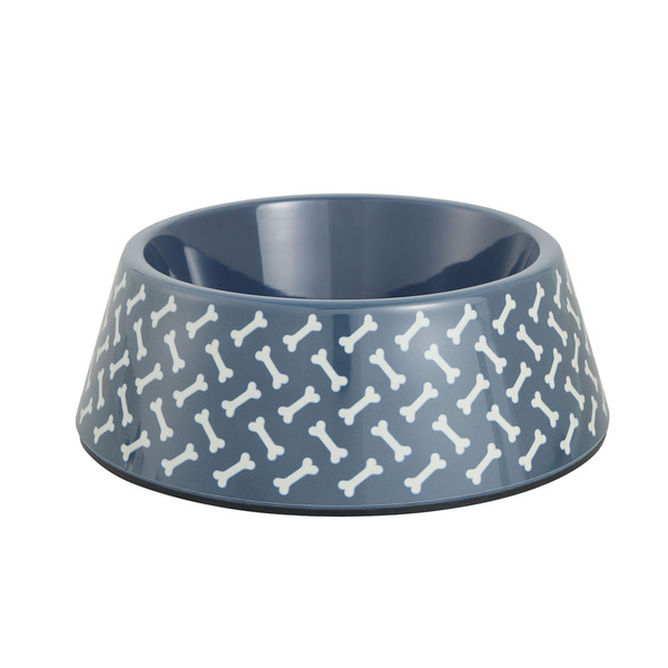 Top Paw Bones Melamine Dog Bowl - Blue
