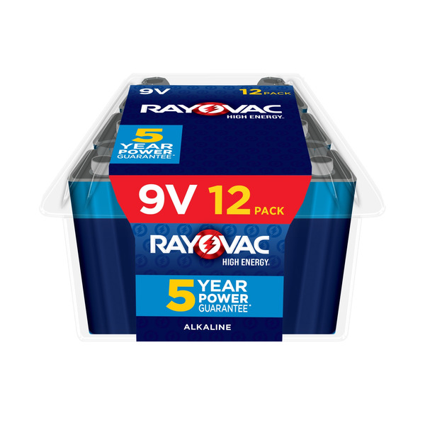 RAYOVAC High Energy Alkaline 9-Volt Batteries 12 -Pack
