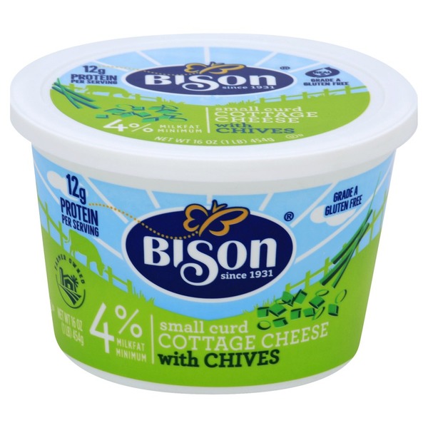 Bison Cottage Cheese Small Curd 4 Milkfat Minimum With Chives