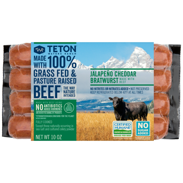 Teton Waters Ranch Jalapeño Cheddar Grass Fed Beef Bratwurst
