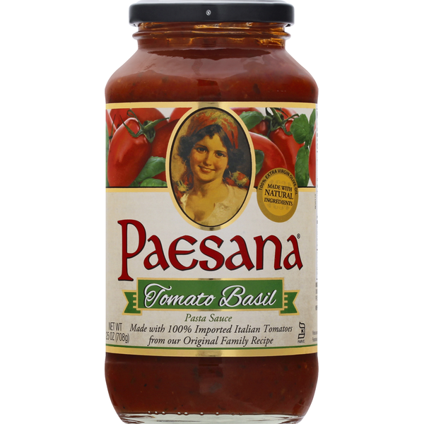 Paesana Pasta Sauce, Low Sodium, Tomato Basil (25 oz) Instacart