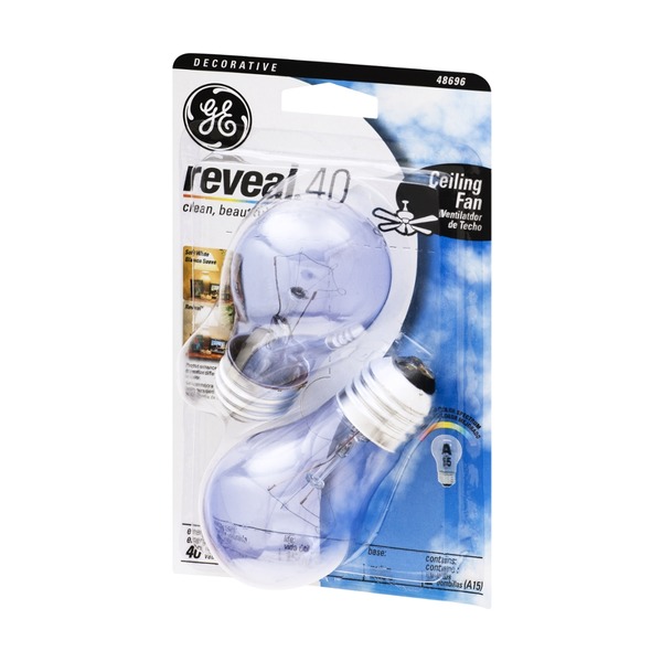 GE Reveal 40 Watts Decorative Ceiling Fan Light Bulbs (2 ct) from