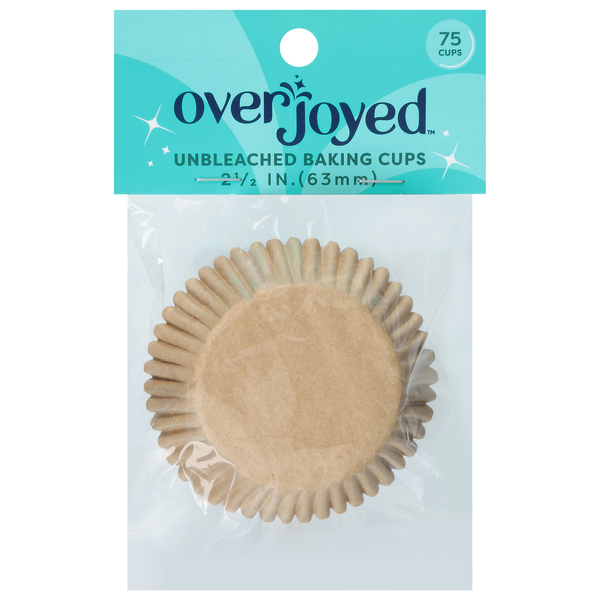 Overjoyed Baking Cups, Unbleached. 2.5 Inch