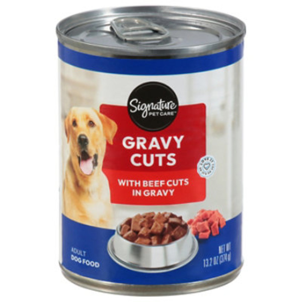 Signature Pet Gravy Cuts Adult with Beef Cuts in Gravy Dog Food