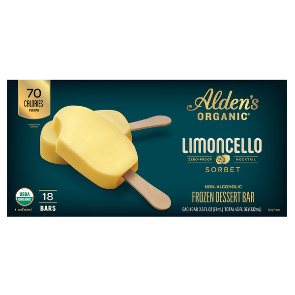 Alden's Organic Limoncello Sorbet Bar, 2.5 fl oz, 18-count