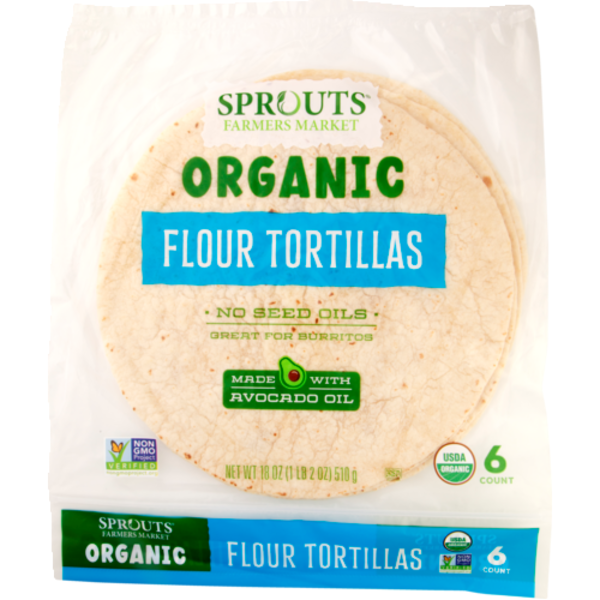 Sprouts Organic Flour Tortillas Made With Avocado Oil 6 Count
