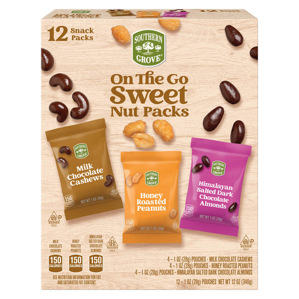 Southern Grove On The Go Sweet Variety Nut Packs, 12 Snack Packs