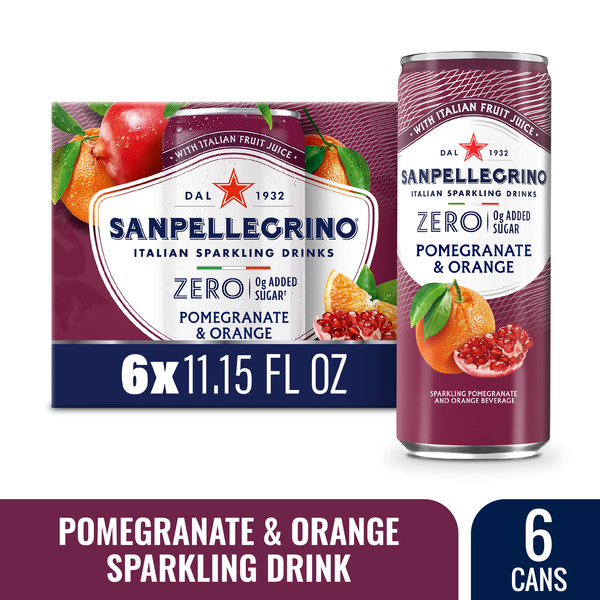 San Pellegrino Zero Pomegranate & Orange Italian Sparkling Drink