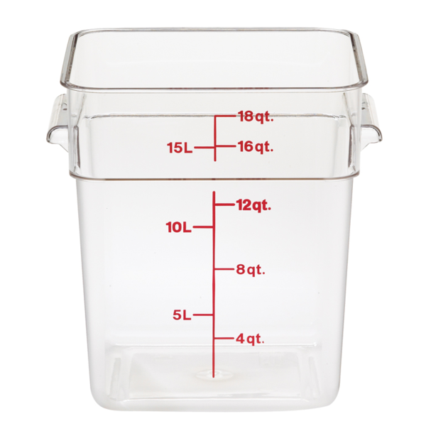 Cambro - CamSquare Food Container, 18 qt., Clear, with handles