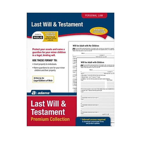 Adams ABF LF235 8.5"W x 11"L Last Will & Testament Premium Collection
