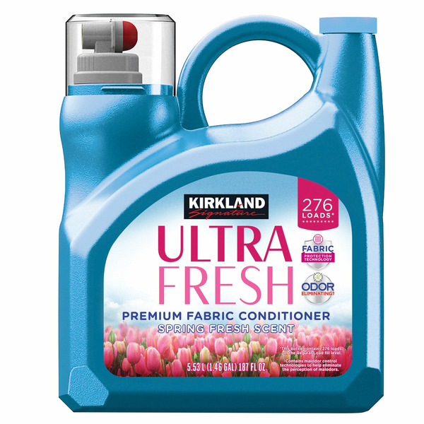 Kirkland Signature Ultra Fresh Premium Fabric Conditioner, 276 Loads, 187 fl oz