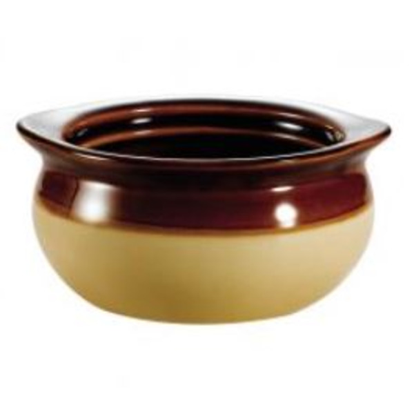 Tableware - Three-Tone Soup Crock (Caramel, Beige and American White), 12 oz, 1 Dz