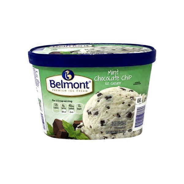 Belmont Premium Ice Cream Mint Chocolate Chip Ice Cream (48 fl oz) from