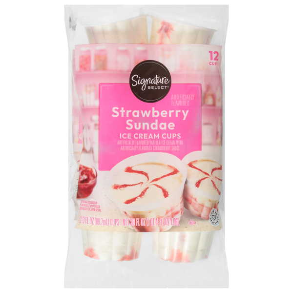 Signature SELECT Ice Cream Cups, Strawberry Sundae