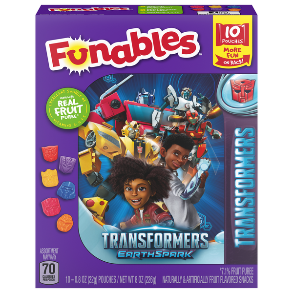 Funables Fruit Flavored Snacks, Transformers Earthspark Same