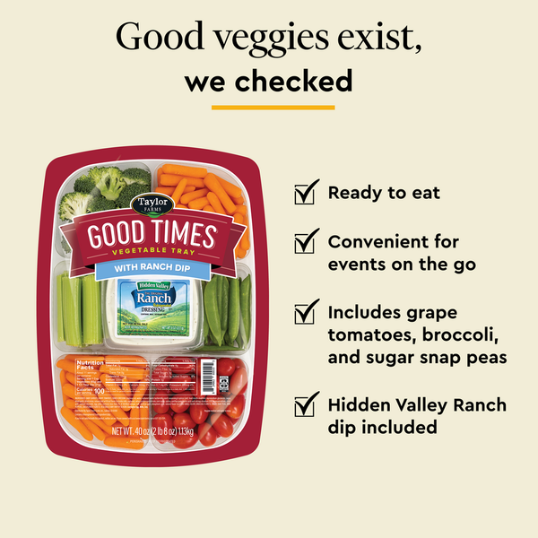 Enlarge Side of Packaged Vegetables & Fruits Taylor Farms Vegetable Tray (opens in a new tab)