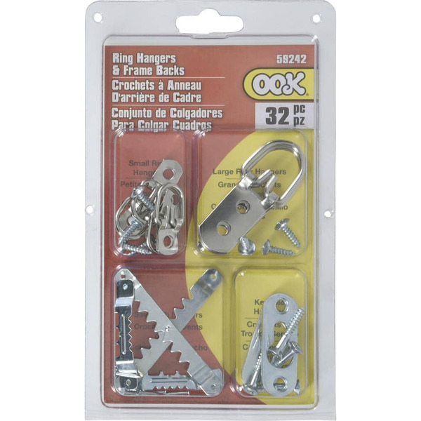 Ook Zinc Ring Hanger And Frame Back Kit (32-pack)