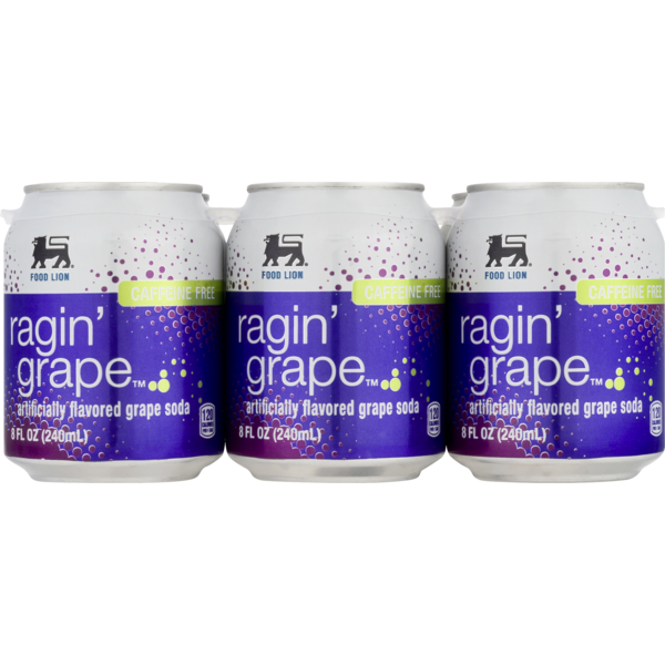 Food Lion Soda Ragin Grape Caffeine Free Multi Pack 8 Fl Oz Instacart