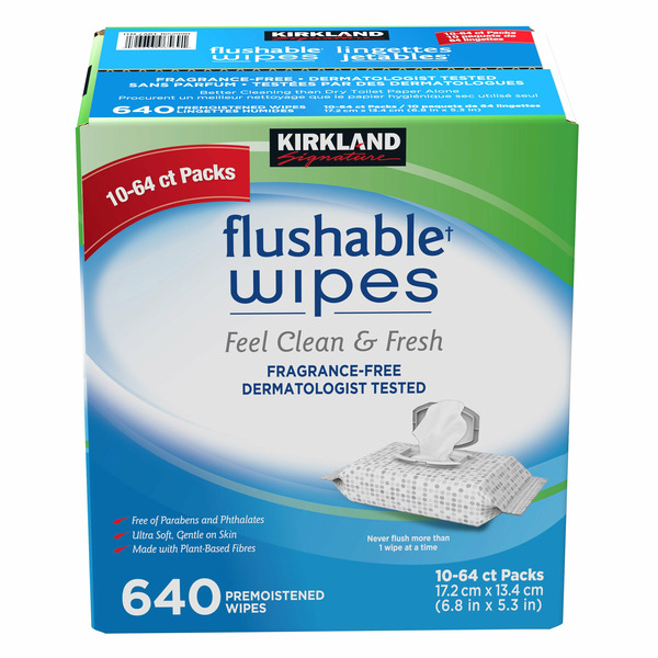 Kirkland Signature Fragrance-Free Flushable Wipes