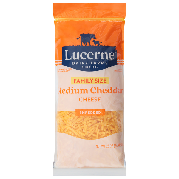 Lucerne Cheese, Shredded, Medium Cheddar