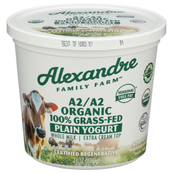 Alexandre Family Farms Organic A2/A2 Full Fat Grass Fed Extra Cream Top Yogurt