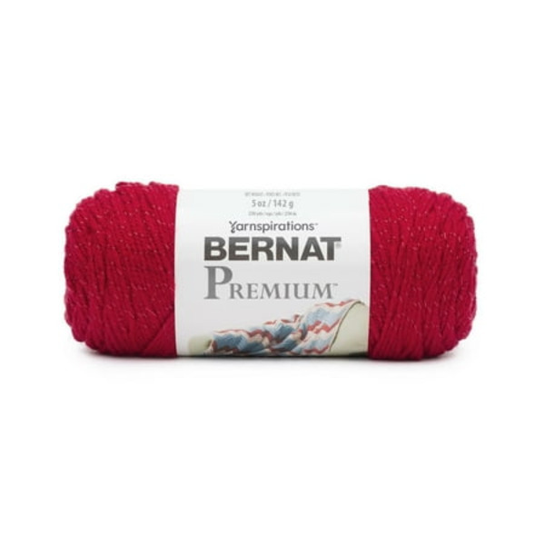 Walmart Bernat Premium Sparkle Yarn - Red Sparkle Same-Day Delivery ...