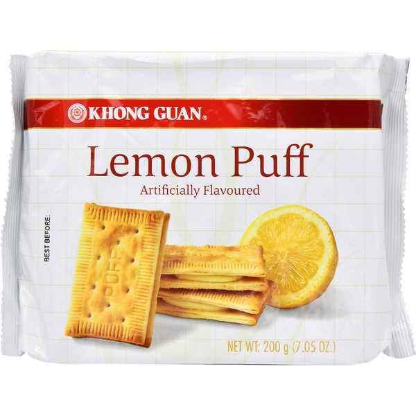 Khong Guan Lemon Flavoured Cream Puff Biscuits
