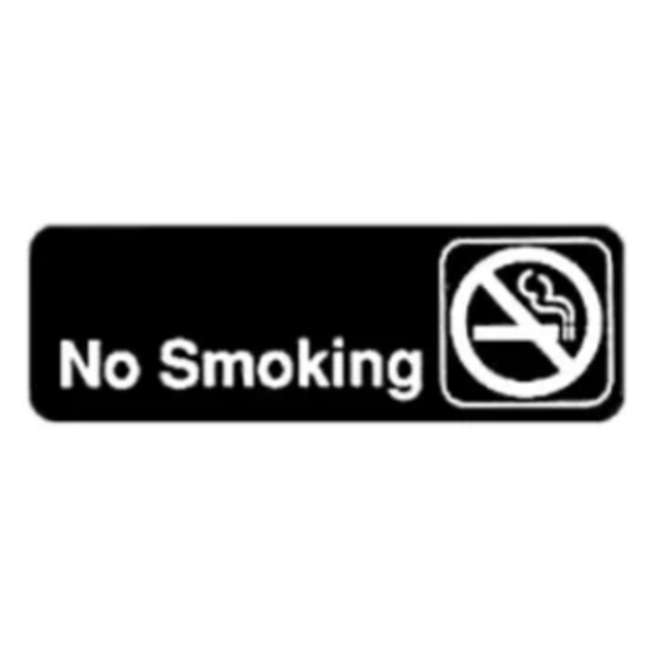No Smoking Sign Black 3x9 - 1 Ct