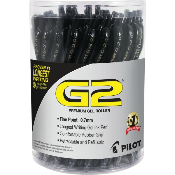 Pilot G2 Fine Point 0.7 mm Retractable Gel Ink Pens - Black