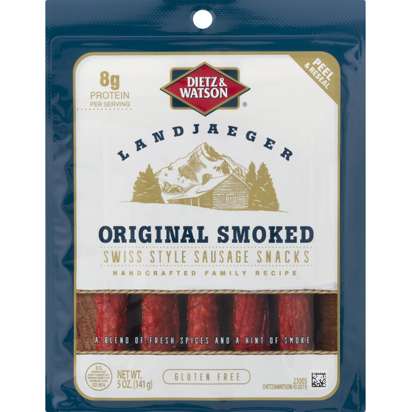 Dietz & Watson Sausage Snacks, Swiss Style, Gluten Free, Original