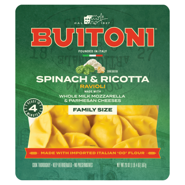 Buitoni Spinach & Ricotta Ravioli Family Size Refrigerated Pasta