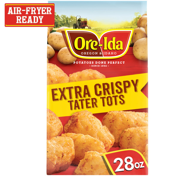 Ore-Ida Extra Crispy Tater Tots Seasoned Shredded Food Snacks Frozen Potatoes
