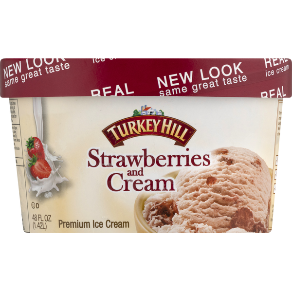 Turkey Hill Premium Ice Cream, Strawberries and Cream (48 oz) Instacart