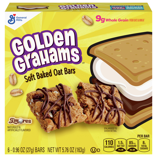 General Mills Golden Grahams Oat Bars, S'mores, Soft Baked Same